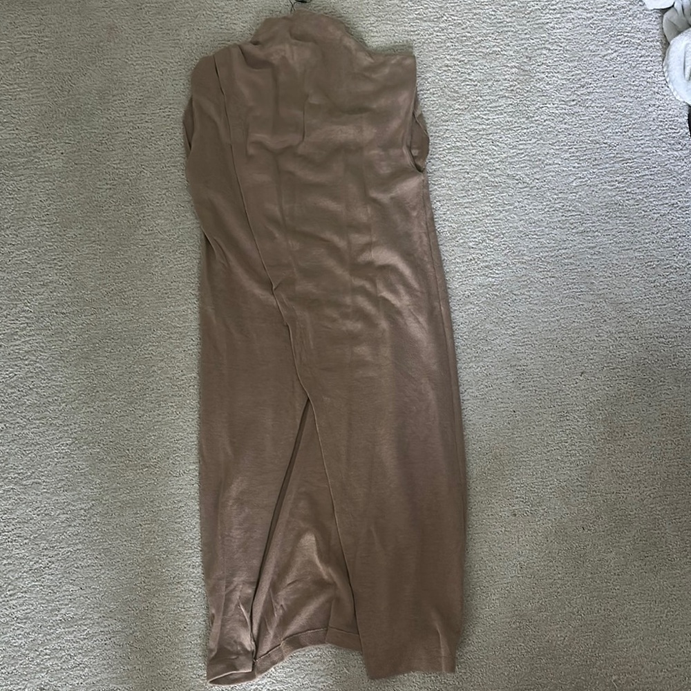 Sleeveless Tan Midi Dress